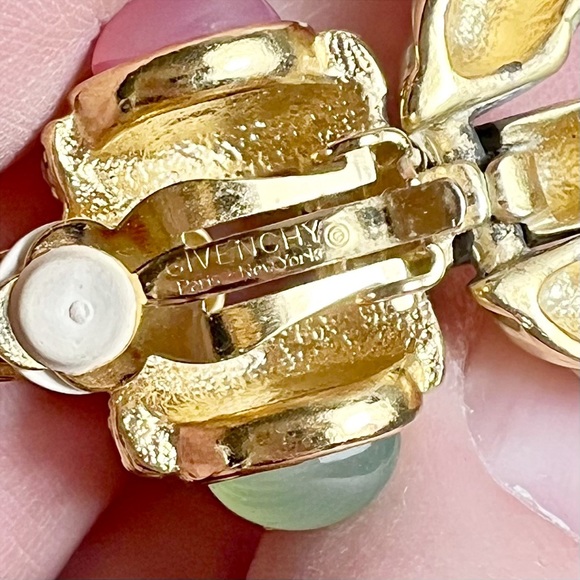 Givenchy Couture Gold & Pastel Door Knocker Clip-On Earrings - Picture 6 of 9